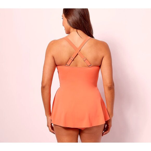 Isaac Mizrahi LIVE! Bridgehampton Convertible Swim Dress & Briefs W/Bra 14 - Picture 2 of 4